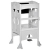 Kids Kitchen Step Stool Foldable Child Standing Tower with Chalkboard. Lockable Handrail for Children 3-6 Years Old, Grey