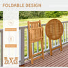 3-Pieces Folding Acacia Wood Patio Bistro Set Outdoor Square Table Two Chair