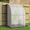 5' x 4' x 7' Outdoor Walk-In Greenhouse, Plant Nursery with Roll-up Door, and PE Cover, White