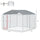 Outdoor Metal Dog Kennel, Pet Playpen with Steel Lock, Mesh Sidewalls and Cover for Backyard & Patio, 9.8' x 9.8' x 7.7'