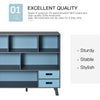 3-Tier Modern Bookcase Chest Open Shelves Cabinet Floor Standing Home Office Storage Furniture Shelving with Drawers