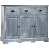 Sideboard Buffet Kitchen Sideboard Cabinet with 3 Drawers 3 Door Cabinets Adjustable Shelf for Living Room Blue