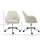 Leisure Office Chair Linen Fabric Swivel Scallop Shape Computer Desk Chair Home Study Bedroom with Wheels  Beige