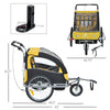 Elite 360 Swivel Double Child Two-Wheel Bicycle Cargo Trailer With 2 Security Harnesses - Yellow / Black