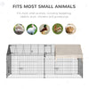 Outdoor Metal Pet Enclosure Small Animal Playpen Run for Rabbits, Chickens, Cats, Small Animals, Black & White 87" x 41"