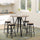 Industrial Bar Table and Chairs Set of 5, Round Dining Table & 4 Stools with Swivel Seat for Pub, Kitchen, Light Brown