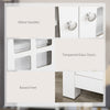 Kitchen Cabinet, Storage Cabinet, Sideboard Buffet Cabinet with Double Glass Doors for Kitchen, Dining Room, Living Room, White