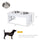 23" Modern Decorative Dog Bone Wooden Heavy Duty Pet Food Bowl Elevated Feeding Station - White