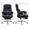 3D Kneading Massage Office Chair with Reclining, Swivel Fabric Computer Chair with Footrest, Armrest, Black