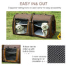 39" Portable Soft-Sided Pet Cat Travel Carrier With Divider Dual Compartment Soft Cushions And Large Storage Bag Brown