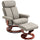 Recliner Chair with Ottoman, 360Â° Swivel Reclining Chair with Wood Base and Matching Footrest, Grey