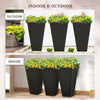 28" Tall Plastic Planters, 3-Pack, Large Taper Outdoor & Indoor Plastic Garden Flower Pots, for Entryway, Patio, Yard, Black