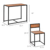 Industrial 3-Piece Dining Table and 2 Chair Set for Small Space in the Dining Room or Kitchen, Vintage Wood