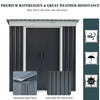 6' x 4' Backyard Garden Tool Storage Shed with Dual Locking Doors, 2 Air Vents and Steel Frame, Black