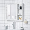 31.5"W x 27.5"H Wall-Mounted Medicine Cabinet, Bathroom Storage Unit with Single Mirrored Door and 3-Tier Shelves, White