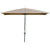 6.6 X 10 ft Rectangular Market Umbrella Patio Outdoor Table Umbrellas with Crank & Push Button Tilt, Coffee