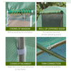 15' x 7' x 7' Walk-in Tunnel Hoop Greenhouse, Polyethylene PE Cover, Steel Frame, Roll-Up Zipper Door & Windows for Flowers, Vegetables, Tropical Plants, Green