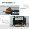 52" Barbecue Grill with Wheels 4+1 Burner Liquid Propane Gas Grill Outdoor Cabinet Style BBQ Trolley w/ Side Burner, Warming Rack