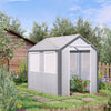 8' L x 6' W x 7' H Outdoor Walk-In Tunnel Greenhouse with Roll-up Windows, 2 Zippered Doors, & Weather Cover