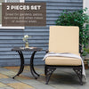 Outdoor Foldable Lounge Chair and Side Table Set with Adjustable Backrest and Wheels, Aluminum Chaise Lounger Sun Lounger for Yard, Beige