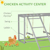 Wooden Chicken Toys for Coop with Swings, Chicken Activity Center for Resting Play, with Ladder, Multiple Roosting Perches, for 3-4 Chickens