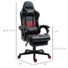 Gaming Chair with Swivel Wheel, Computer Chair with PU Leather, Retractable Footrest, Racing Gaming Chair, Black