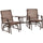 Outdoor Glider Chairs with Coffee Table, Patio 2-Seat Rocking Chair Swing Loveseat with Breathable Sling for Backyard, Porch, Grey