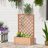 28" x 11" x 46" Raised Garden Bed Wood Planter Box with Trellis for Vine Climbing, to Grow Vegetables, Herbs, and Flowers for Backyard, Patio