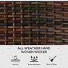 Outdoor Deck Box & Waterproof Shoe Storage, PE Rattan Wicker Towel Rack with Liner for Indoor, Outdoor, Patio Furniture Cushions, Pool, Toys, Garden Tools, Brown