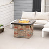 32 Inch Square Propane Fire Pit Table, 50,000BTU Gas Firepit with Protective Cover, Lava Rocks, CSA Certification for Outdoor, and Patio