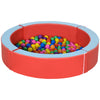 Foam Baby Ball Pit Pool with Removable & Washable Cover, 45" x 10" Round Ball Pit for Toddlers with 200 Ocean Balls, Soft Baby Playpen, Red