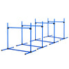 4 Piece Dog Agility Training Equipment with Adjustable Height Jump Bars, Included Carry Bag, & Displacing Top Bar, Blue