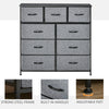 9 Drawers Storage Chest Dresser Organizer Unit w/ Steel Frame, Wood Top, Easy Pull Fabric Bins, for Hallway, Closet, Entryway, Black & Grey