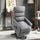 Power Lift Assist Recliner Chair for Elderly with Remote Control, Linen Fabric Upholstery Grey