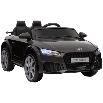 6V Audi TT RS Kids Licensed Electric Sports Car Ride On Toy One Seat Battery Powered High/Low Speed Headlight Music and Remote Control - Black