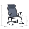 Mesh Outdoor Patio Folding 2-Piece Rocking Chair Set with Ergonomic & Folding Design - Grey