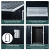 9' x 6' Metal Storage Shed Garden Tool House with Double Sliding Doors, 4 Air Vents for Backyard, Patio, Lawn Dark Grey