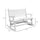 2-Person Wood Rocking Chair with Log Design, Heavy Duty Loveseat with Wide Curved Seats for Patio, Backyard, Garden, White