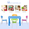 Kids Plastic Table and Chair Set Children's Activity Desk for Art Dining Study Toddler Furniture Cartoon Pattern, Multicolor