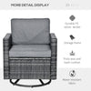 Outdoor 360Â° Swivel PE Wicker Lounge Armchair with Thick Soft Padded Cushions & Strong Steel Frame, Grey
