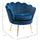 Modern Velvet-Touch Fabric Accent Chair Leisure Club Chair with Gold Metal Legs for Living Room  Blue