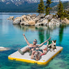 Water Floating Platform Island w/ Air Pump & Backpack for Pool, Beach, Yellow