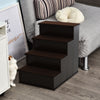 Pet Stairs, Small Pet Steps with Cushioned Removable Covering for Dogs and Cats Up To 22 Lbs., Dark Coffee
