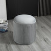 15" Small Padded Ottoman Foot Stool with Wrinkle Fabric Design, Thick Sponge Padding and Solid Base, Grey