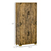 Industrial Style 4-Door Cabinet Pantry Cupboard with Storage Shelves for Bedroom and Living Room, Rustic Wood