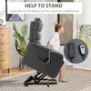 Power Lift Assist Recliner Chair for Elderly with Remote Control, Linen Fabric Upholstery Grey