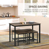 Industrial Dining Table Set, Kitchen Table and Chairs for 4, Dinner Table with Bench Set with Metal Frame & Storage Shelf, Rustic Brown