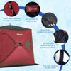 Red 2 Person Insulated Ice Fishing Shelter Pop-Up Portable Ice Fishing Tent with Carry Bag and Anchors for -22℉