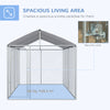 Dog Kennel Heavy Duty Playpen with Galvanized Steel Secure Lock Mesh Sidewalls and Waterproof Cover for Backyard & Patio, 13' x 7.5' x 7.5'