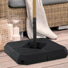 4PCs Parasol Base Stand Weights Umbrella Base Sand Water Filled Steel HDPE Black